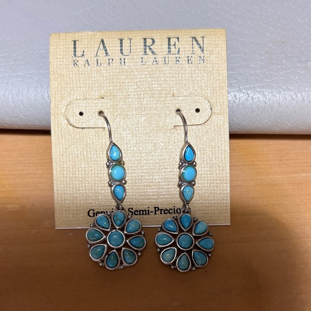 Lauren Ralph Lauren Blue Floral Earrings